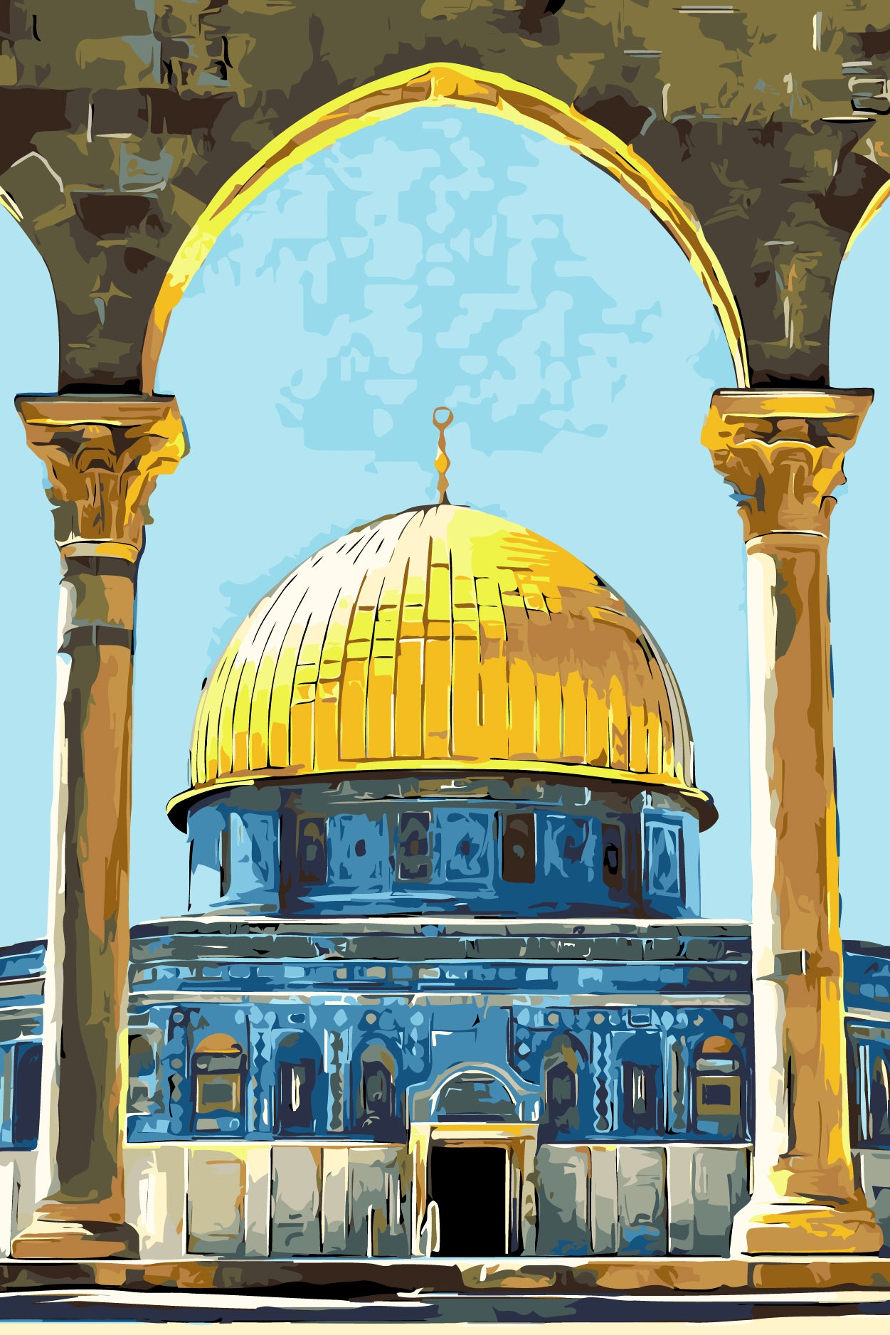 Zeitlose Schönheit: Die exquisite Architektur des Innenhofs der Madina-Moschee