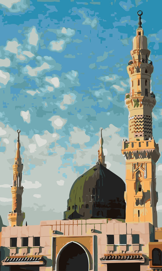 Radiant Grace: The Madina Mosque Illuminated in Daylight Splendor