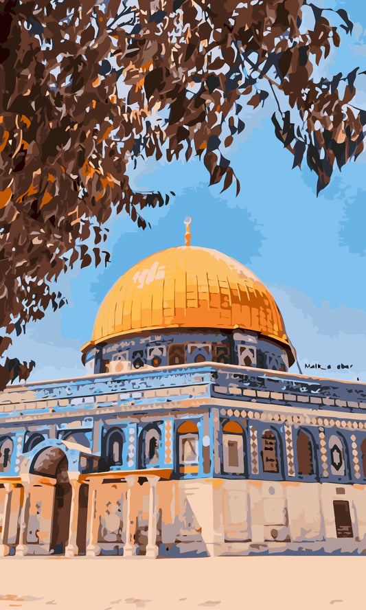 Radiant Majesty: A Unique Perspective on the Dome of the Rock's Architectural Brilliance